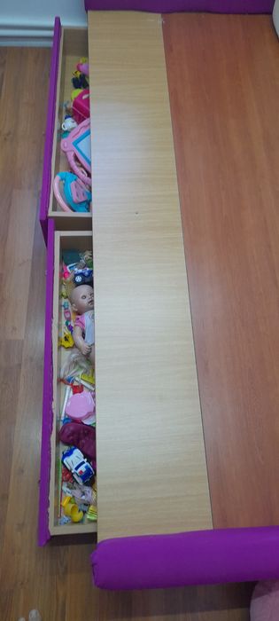 Pat copii cu saltea de 7cm, 120 cm, 200 cm