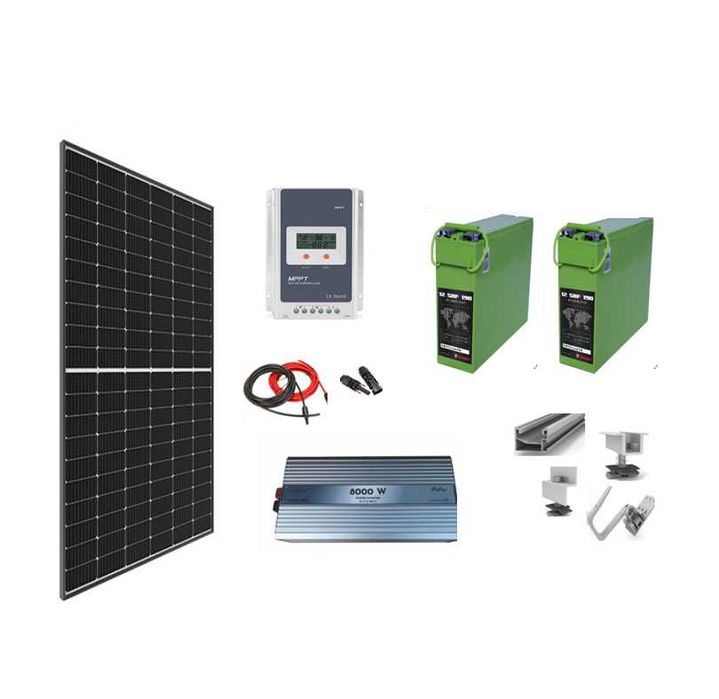 Sistem OFF-GRID complet 740W pe 24V  SINUS PUR 8000W 24V