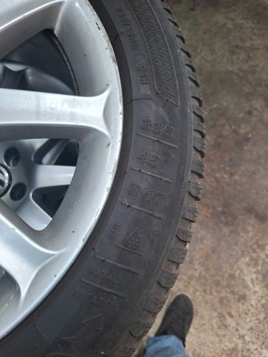Set Jante aliaj originale VW/Audi R17 +anvelope iarna Kleber 235/45 R17 94H