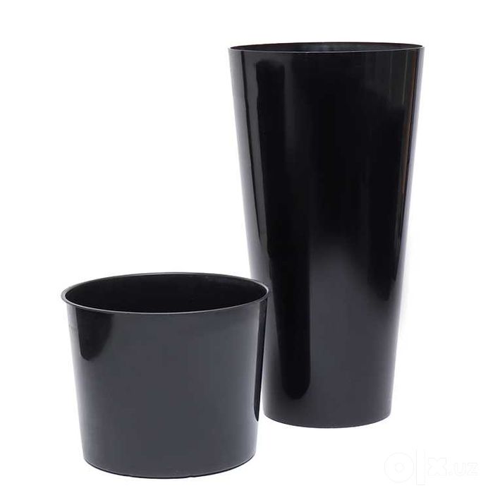 Baland plastik kashpo (gul tuvagi) SLIM. Optom va dona (3-70L)