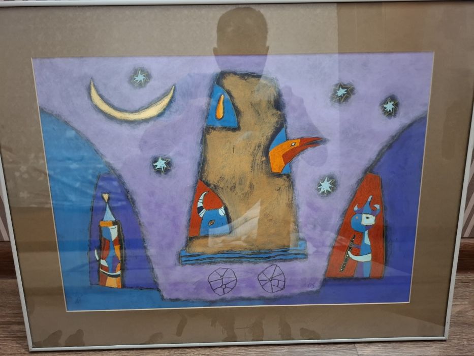 Картина абстракция "Послание" 35×50см