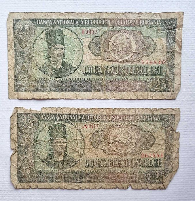 Bancnote de 25 lei si 50 lei din 1966
