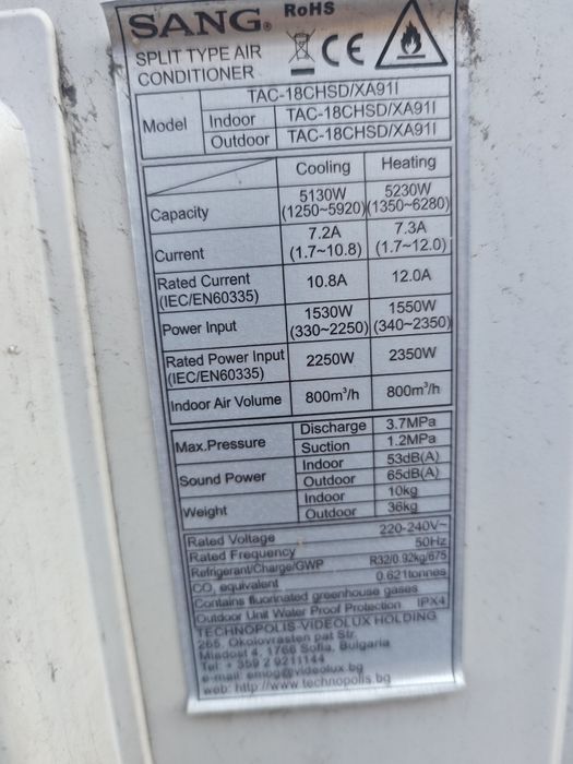 Климатик Sang 18