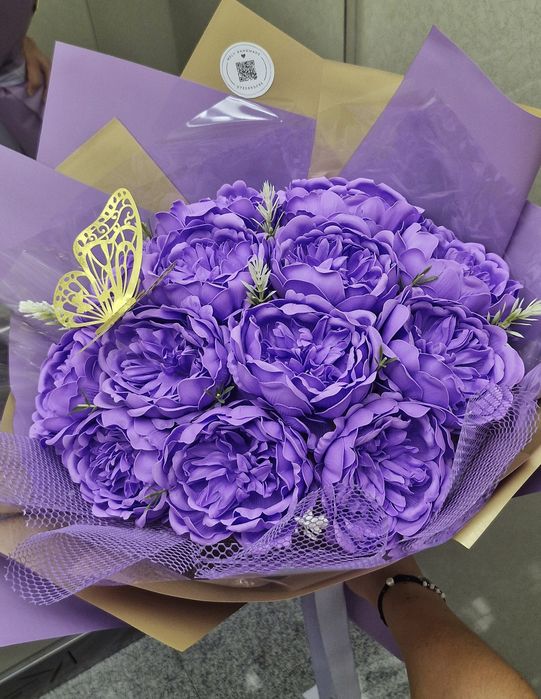 Buchet trandafiri de săpun/ buchet fluturi/buchet flori/bujori