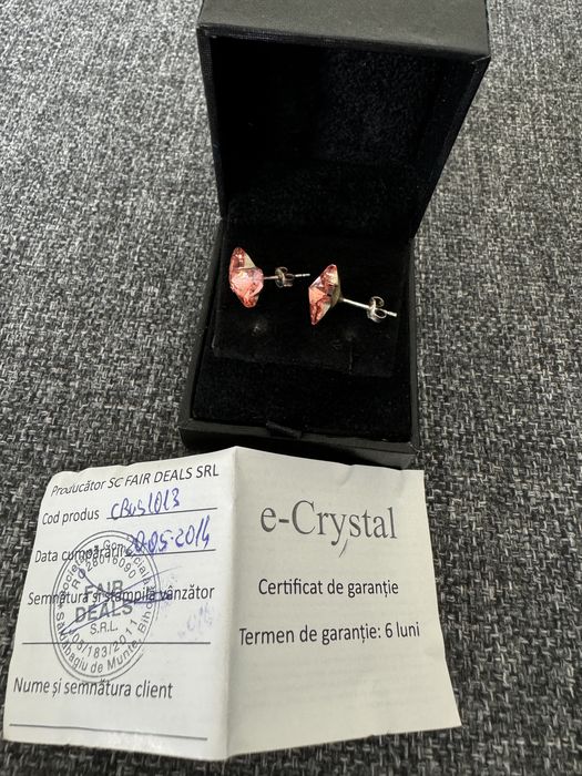 Cercei argint 925 placat cu rodiu cu cristale