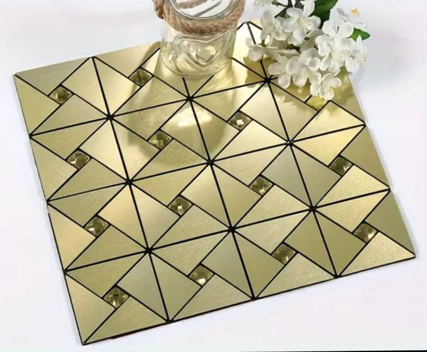 Луксозни метални 3d плочки с кристали