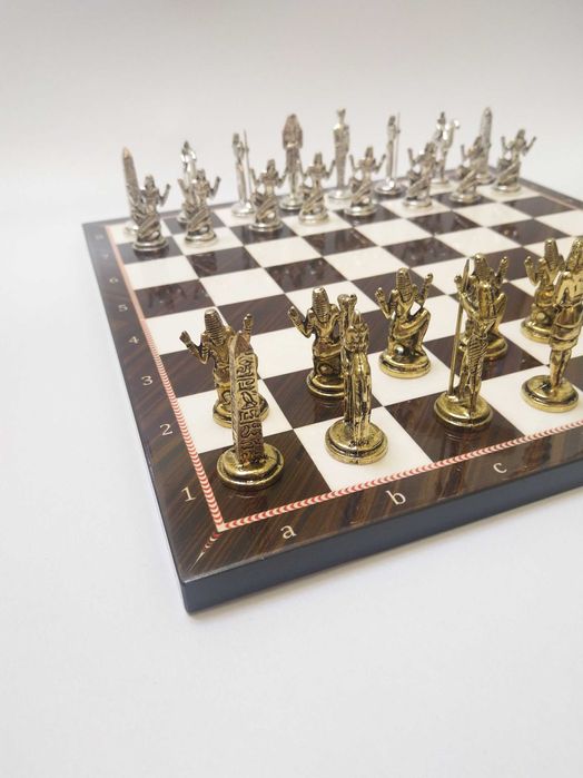 Set șah metalic figurine egiptene