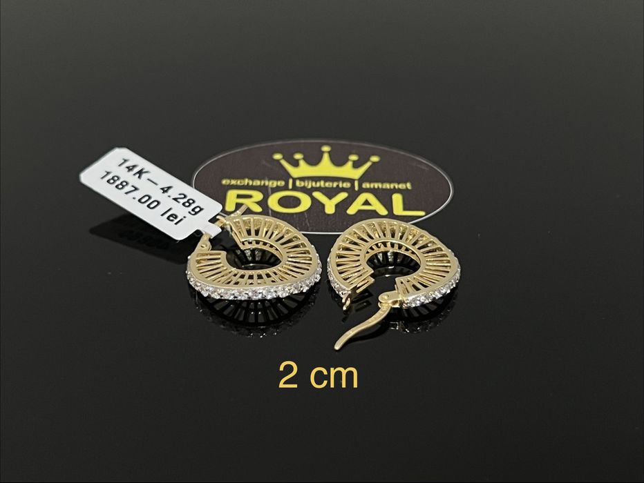 Bijuteria Royal CB : Cercei dama aur 14k 585  4,28 gr