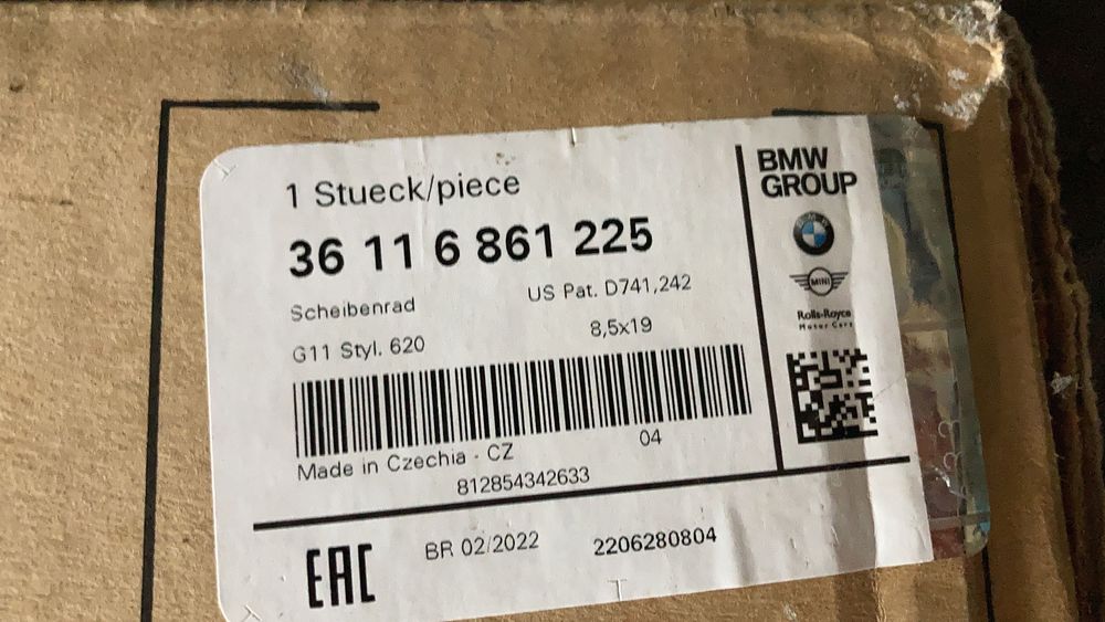 Janta jante BMW Style 620 seria 6 G32 , seria 7 G11 G12 19” jante fata