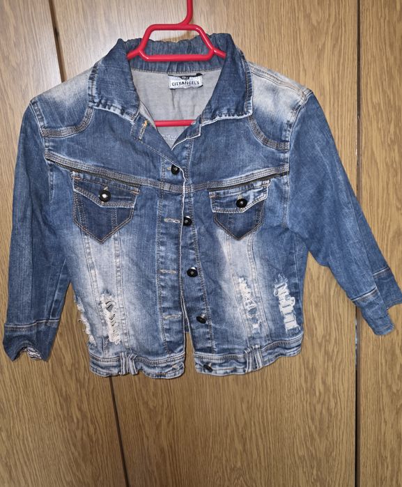 Дамско късо дънково яке