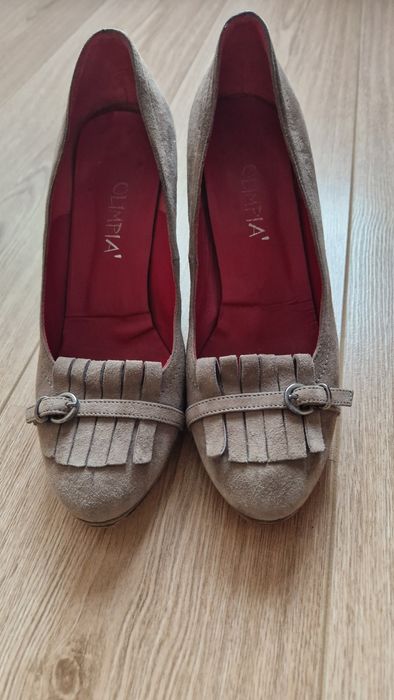 Pantofi piele intoarsa dama, culoare gri