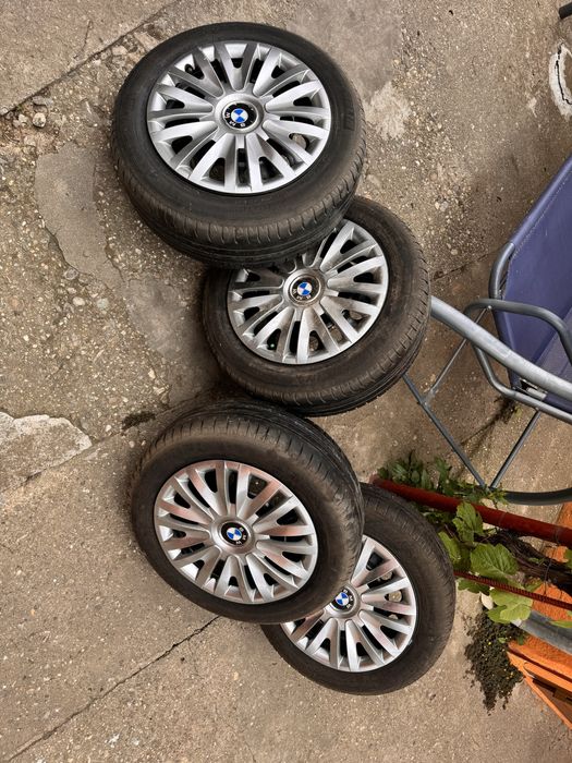 4 bucati Jante tabla BMW + anvelope vara 185/60/R15