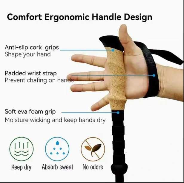 Карбонови трекинг щеки Forest tales с дръжки от корк