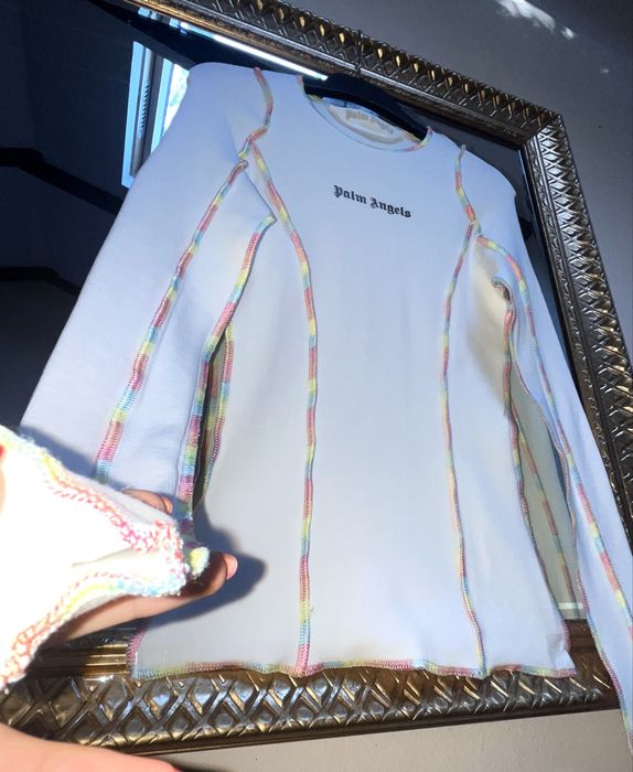 Palm Angels, bluză albă, 100% bumbac, originală
