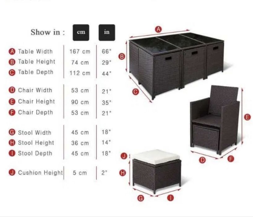 Mobilier de gradina, set pentru 10 persoane