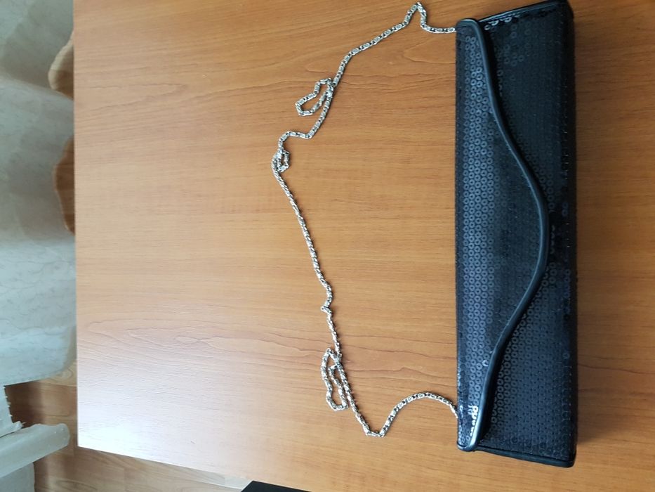 Geanta plic neagra cu paiete
