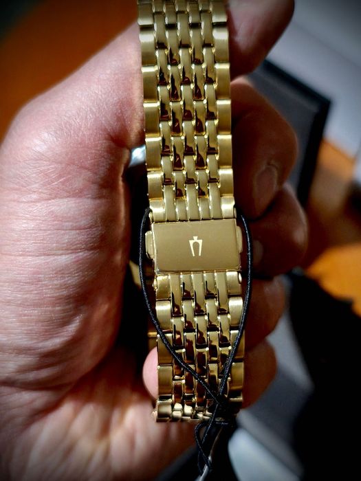 Bulova Gold Plated Bracelet Watch - Open heart