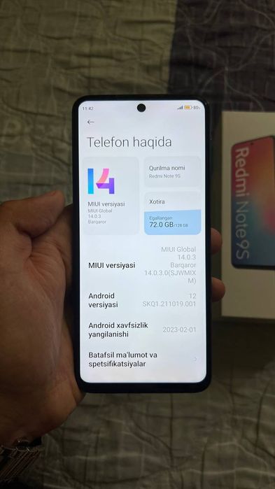 Redmi not 9s kafolati bilan