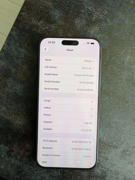 Iphone 16 Pro Max 256 GB Black Titanium Черен