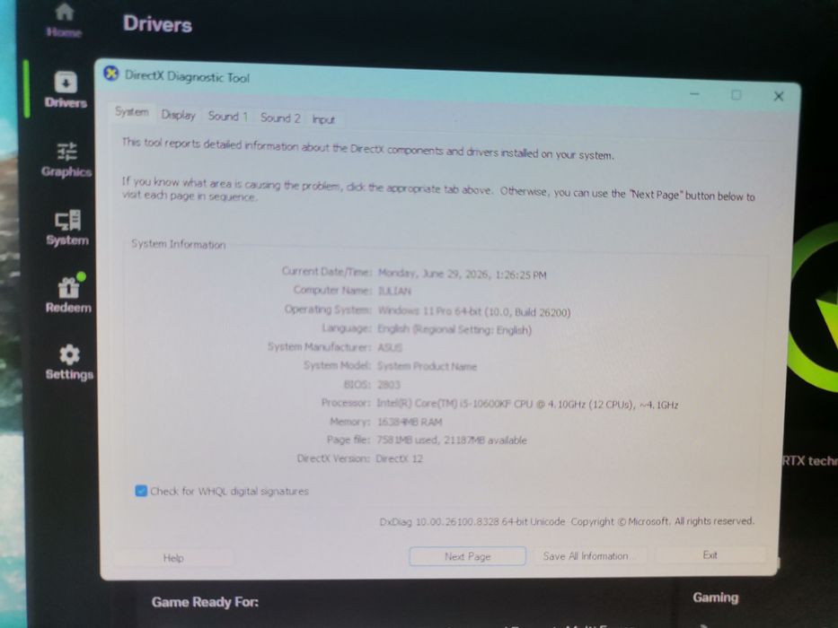 PC myria gaming i5 10600k gtx 1660ti