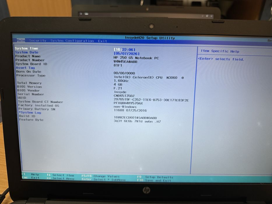 Laptop HP250 G5  gri  SSD