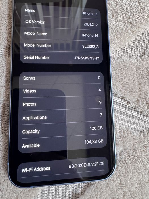 Iphone 14 128GB / Blue