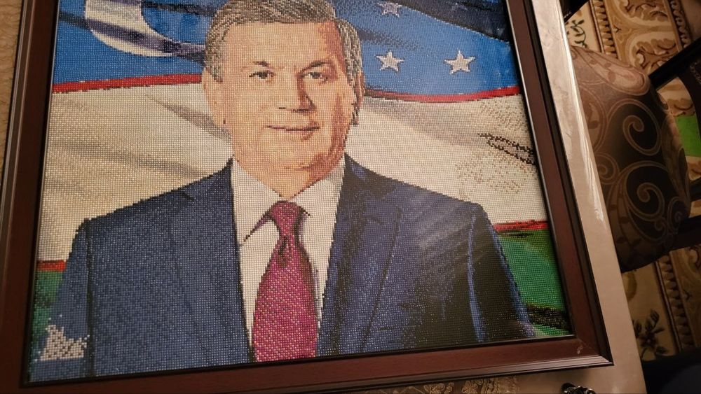 Портрет президента ручной работа из алмазной мозайки срок изготовления