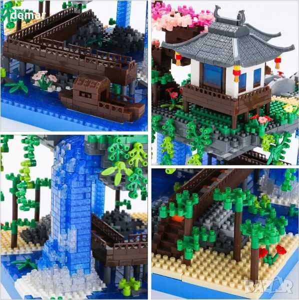 CAXIMSY Строителен комплект Мини японска къща с череша, 3300 части