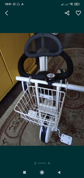 Детский белый велосипед