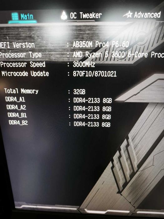 Asrock AB350 PRO4 / AM4 + Ryzen 3600 6-Core 3.6 GHz + 32GB DDR4 рам