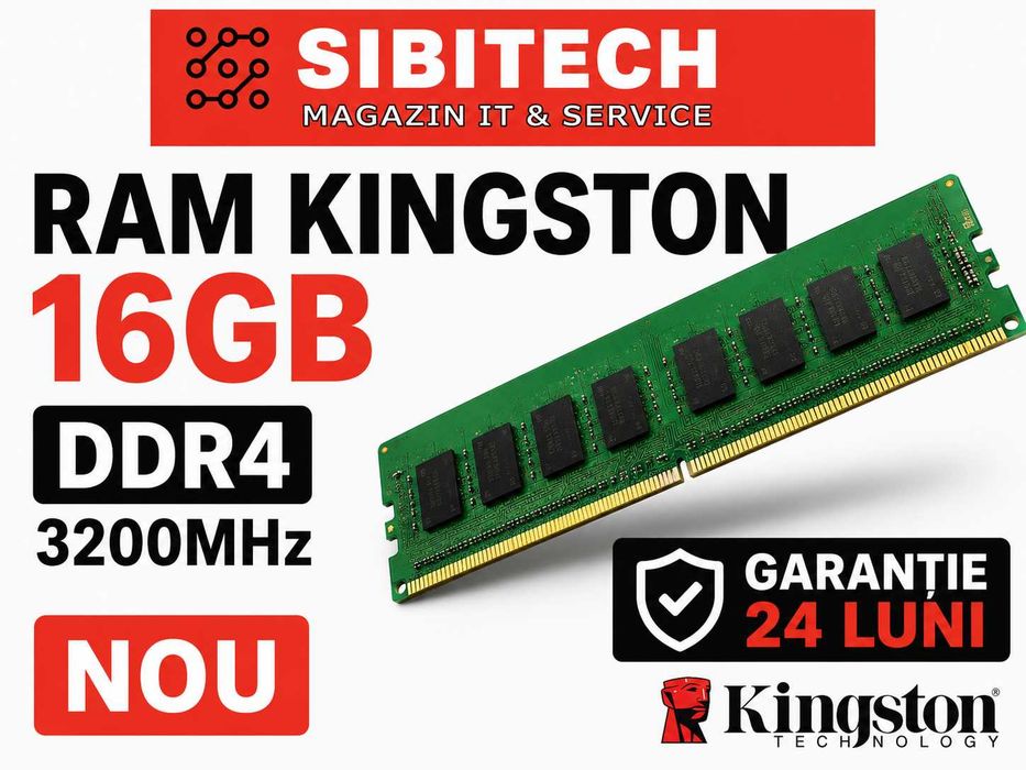 Memorie Kingston 16GB DDR4 3200MHz Desktop Nouă Garanție