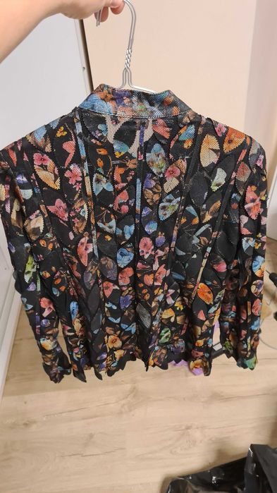 Geaca de piele multicolor