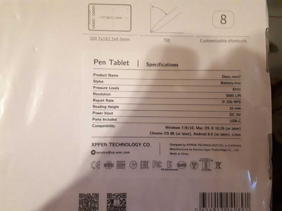 Графический планшет XP-PEN mini 7