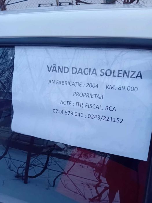 vand Dacia Solenza 1,4 / 2004 / 89134 km / Pret 6000 lei