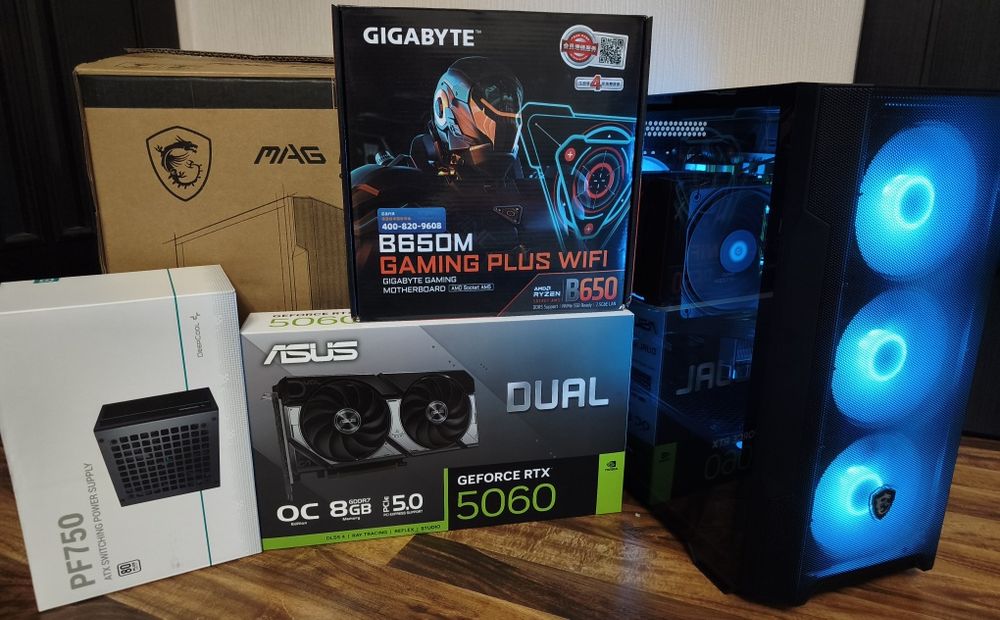 Ryzen7 7800x3d/rtx5060 8gb/32gb ddr5/b650 Gigabyte/512gb ssd nvme /