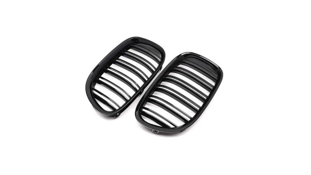 Set 2 grile duble, negru lucios, M Design pentru BMW F01 F02