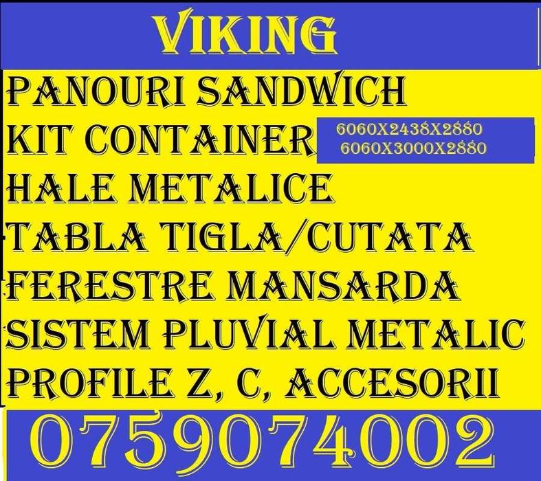 KIT container panouri sandwich 6000X2430 SI 6000X3000 PRODUCATOR