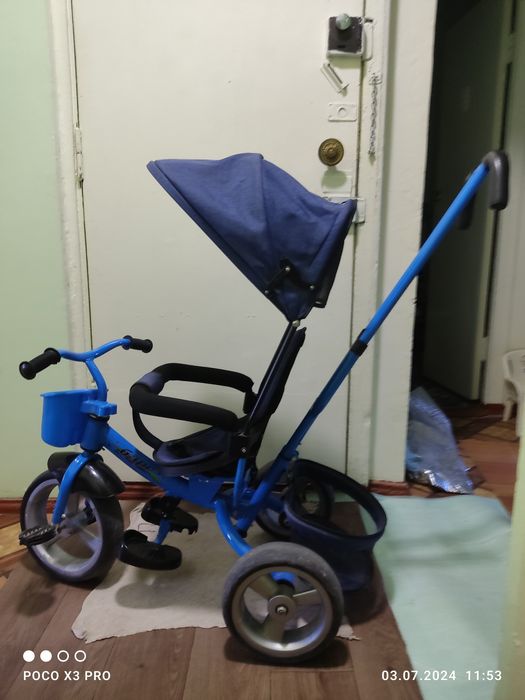 Детский велосипед коляска три в одном почти нов