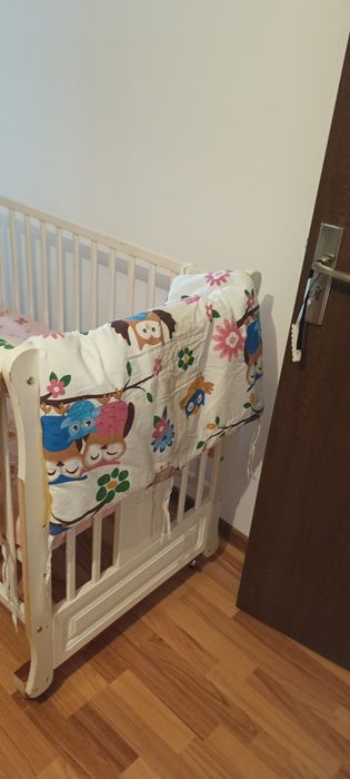 Pătuț bebelusi cu saltea și accesorii