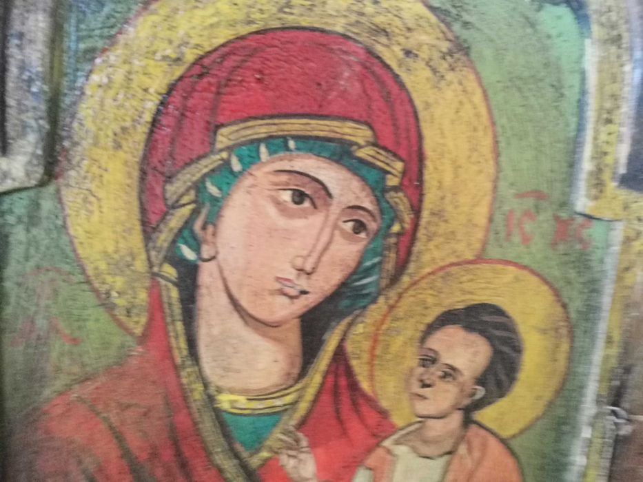 старинна икона триптих на 200 год.-19 век.-изключително добре запазена