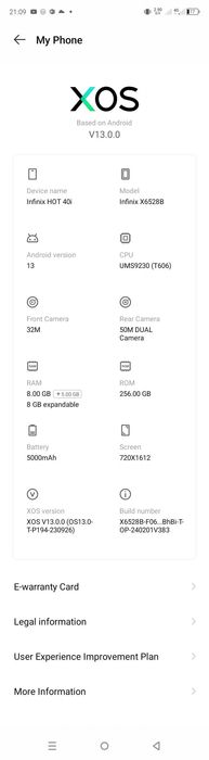 Infinix HOT 40i    android