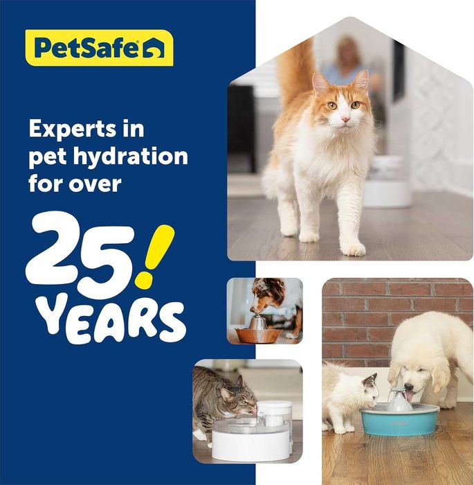 PetSafe Outlast воден фонтан за кучета и котки, 1,7 л, филтър за вода