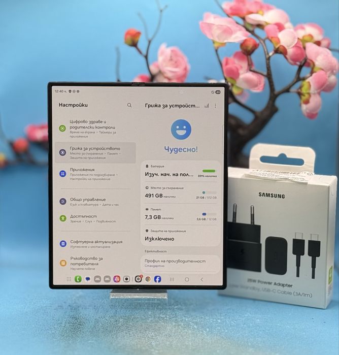 Samsung Galaxy Z Fold6, 12GB RAM, 512GB, 5G, Navy + оригинално зарядно
