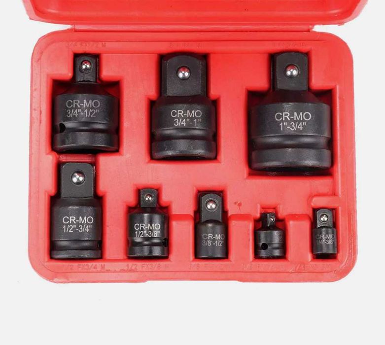 Комплект ударни вложки 1", 1/2", 1/4", 3/4", 3/8"- 8 части.