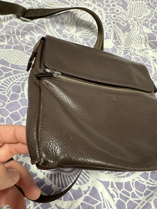 Чанта кафява за през рамо, естествена кожа, petek/петек/