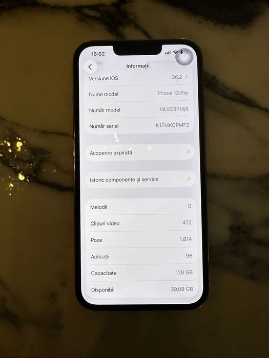 iPhone 13 Pro 128 GB, spate spart