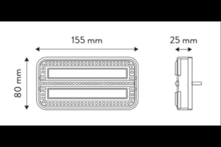 КОМПЛЕКТ LED задни светлини 3 функции ляво + дясно, безжични, магнитни