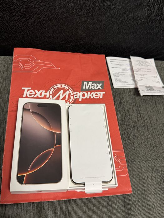 КАТО НОВ 256GB iPhone 16 Pro Max Гаранция Техномаркет 2026г. Desert