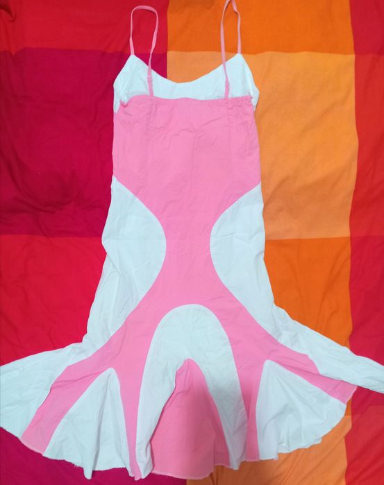 Платье летнее бело-розовое