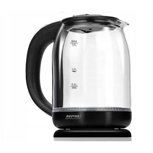 Fierbator electric MPM MCZ-129, 1500W, 1.6l, negru, sticla.
